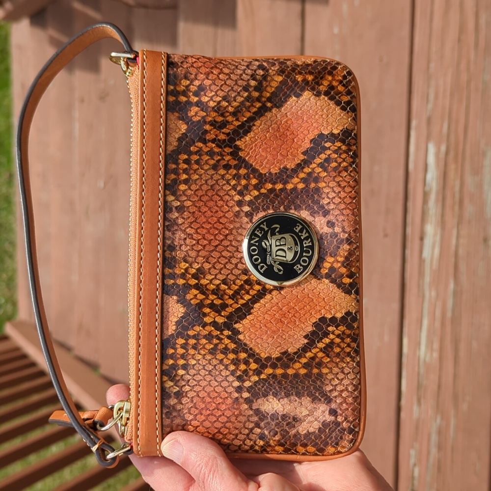 Dooney And Bourke Brown Python Wristlet - image 7